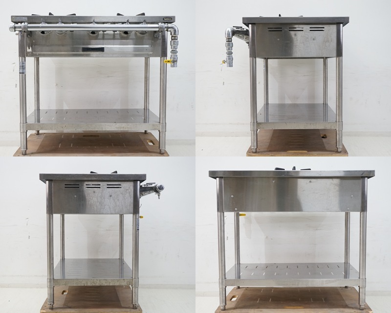 東ハ:【tanico/タニコー】業(yè)務(wù)用 3口 ガステーブル S-TGT-90 LPガス用 幅約90㎝ 高さ約78.5㎝ ガスコンロ 廚房機器 