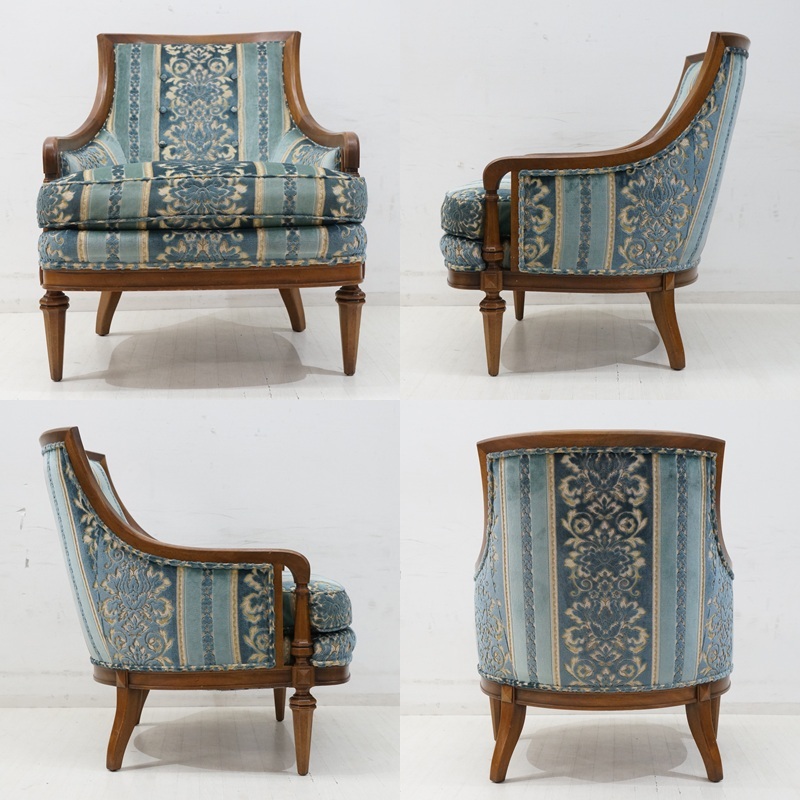 前ダ:アメリカ家具ブランド【DREXEL HERITAGE/ドレクセルヘリテイジ】アップホルスタリー アームチェア 1Pソファ 1人掛け椅子 リビング家具_画像2