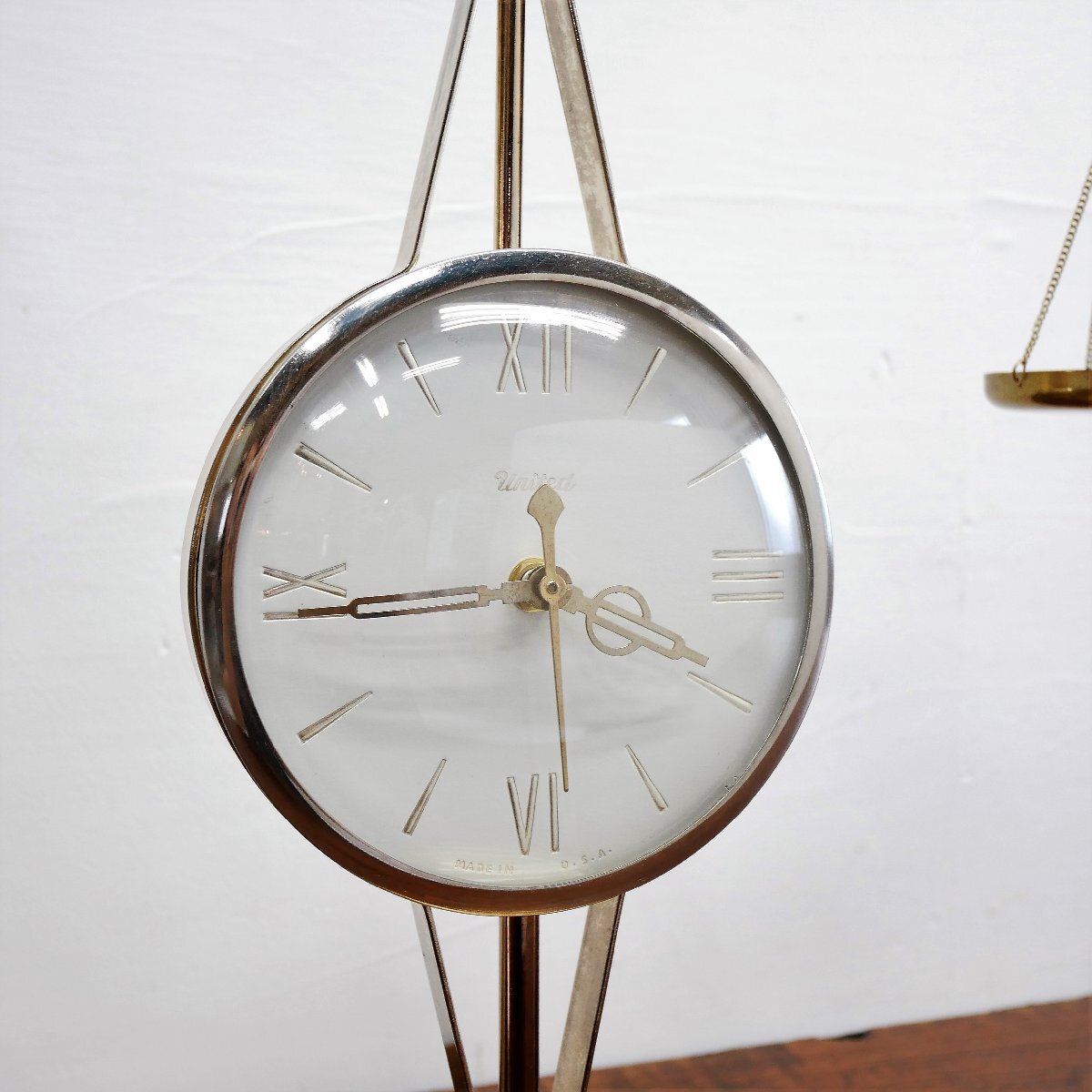 アメリカ ヴィンテージ United 正義の天秤 時(shí)計(jì) / MODEL NO.207 置時(shí)計(jì) イーグルモチーフ付き #502-190-821