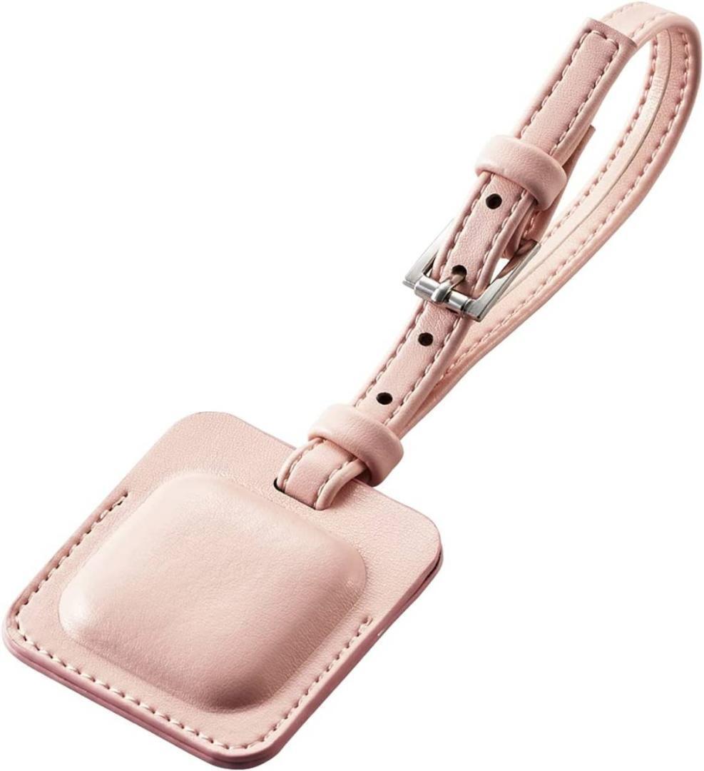 AirTag用アクセサリ a2 ストラップ付 ソフトレザータグ ピンク AT-LTSPN エレコム 匿名配送 エアタグ_画像4