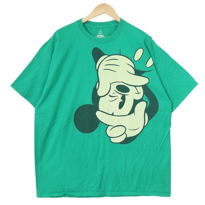 Disney Land RESORT ディズニーワールド 半袖プリントTシャツ メンズUS-2XL グリーン ミッキーマウス hsc-0266n_画像1