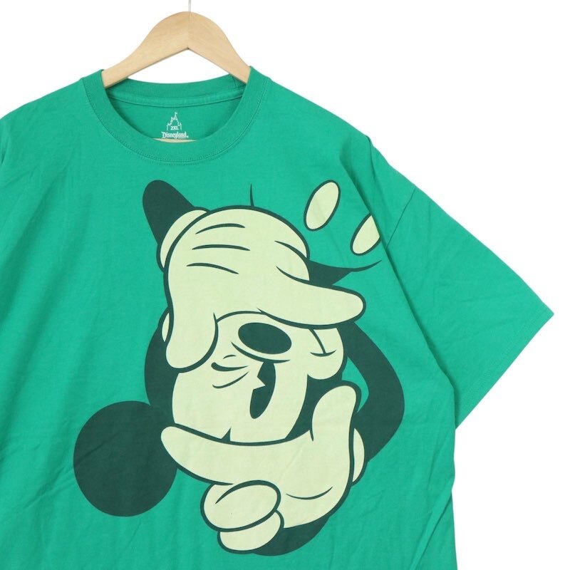 Disney Land RESORT ディズニーワールド 半袖プリントTシャツ メンズUS-2XL グリーン ミッキーマウス hsc-0266n_画像3