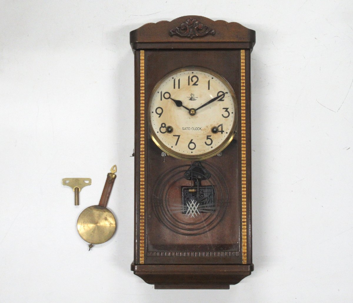 沖543◇SATO CLOCK ゼンマイ式 振り子時計 柱時計 ボンボン時計 沖543◇SATO CLOCK ゼンマイ式 振り子時計 柱時計 ボンボン時計