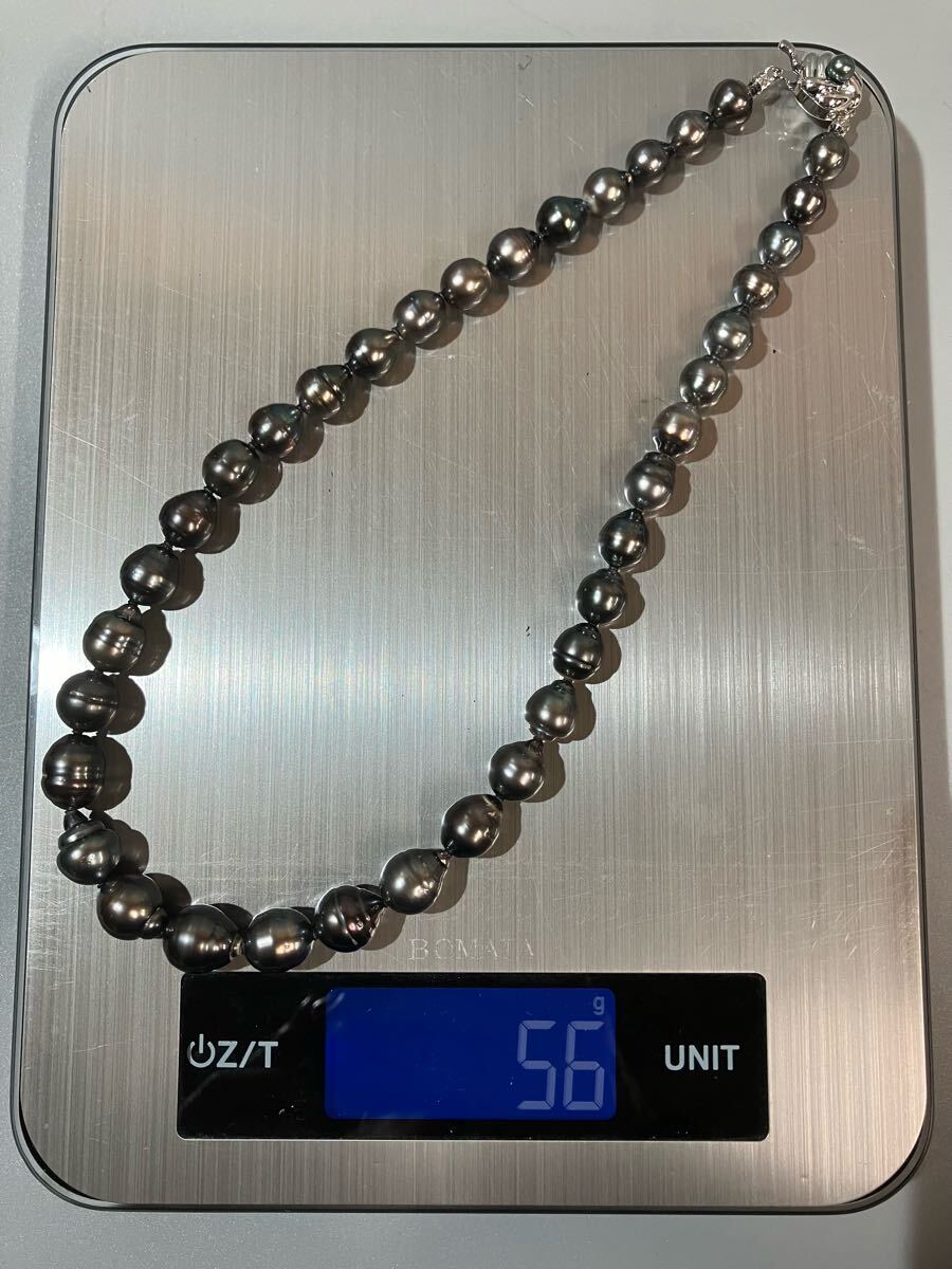 黒蝶真珠 バロックパール SVパール ネックレス 約8.2-約11.9mm 黒蝶真珠 バロックパール SVパール ネックレス 約8.2-約11.9mm