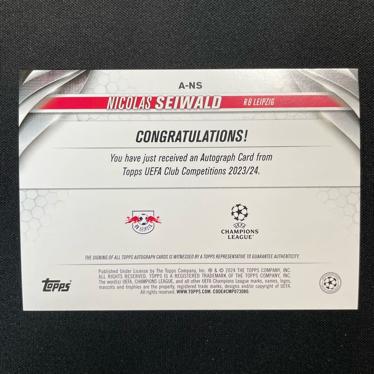 2023-24 Topps UEFA Jade Edition Nicolas Seiwald Auto RB 2023-24 Topps UEFA Jade Edition Nicolas Seiwald Auto RB
