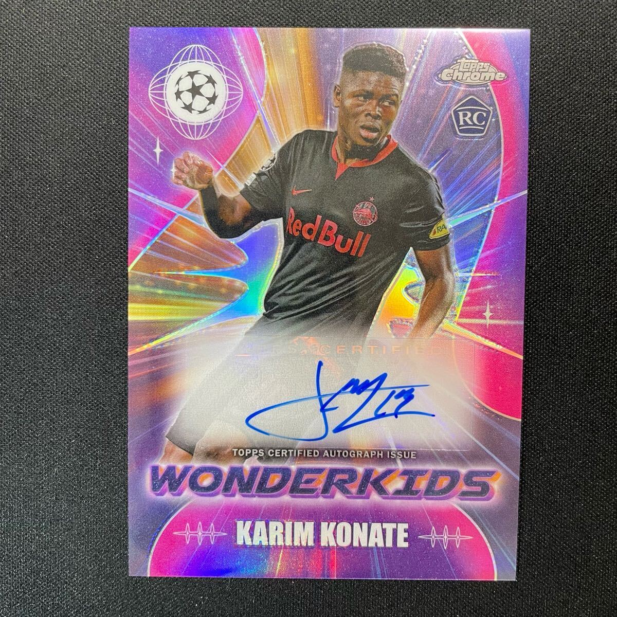 2023-24 Topps Chrome UEFA Wonderkids Karim Konate Auto Red
