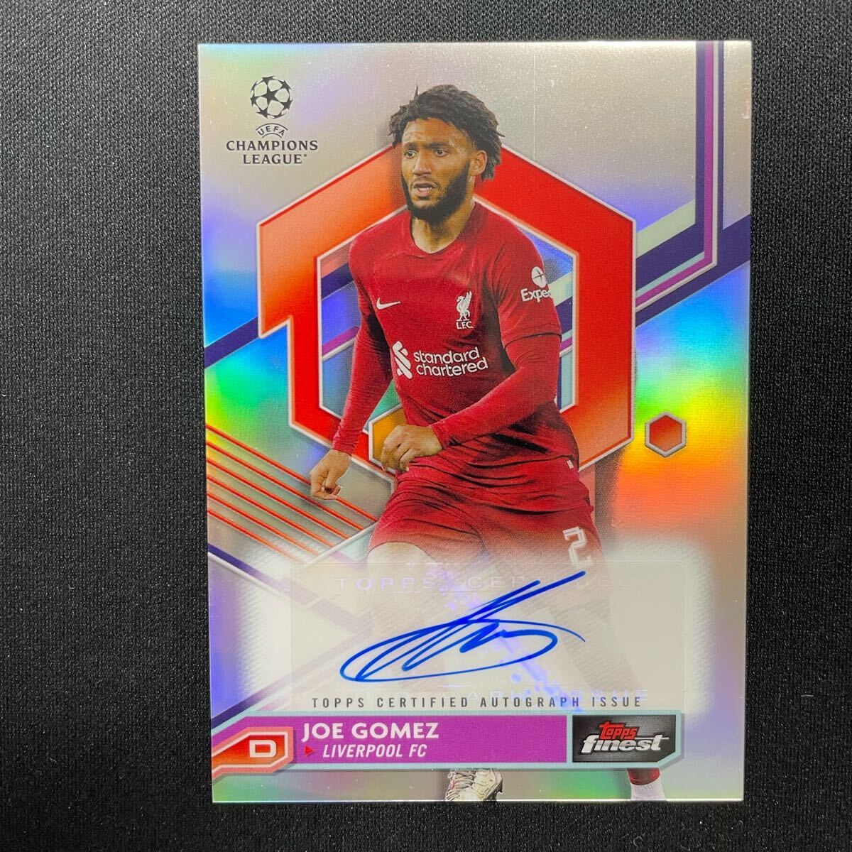 2022-23 Topps Finest UEFA Joe Gomez Auto Liverpool 直筆 2022-23 Topps Finest UEFA Joe Gomez Auto Liverpool 直筆