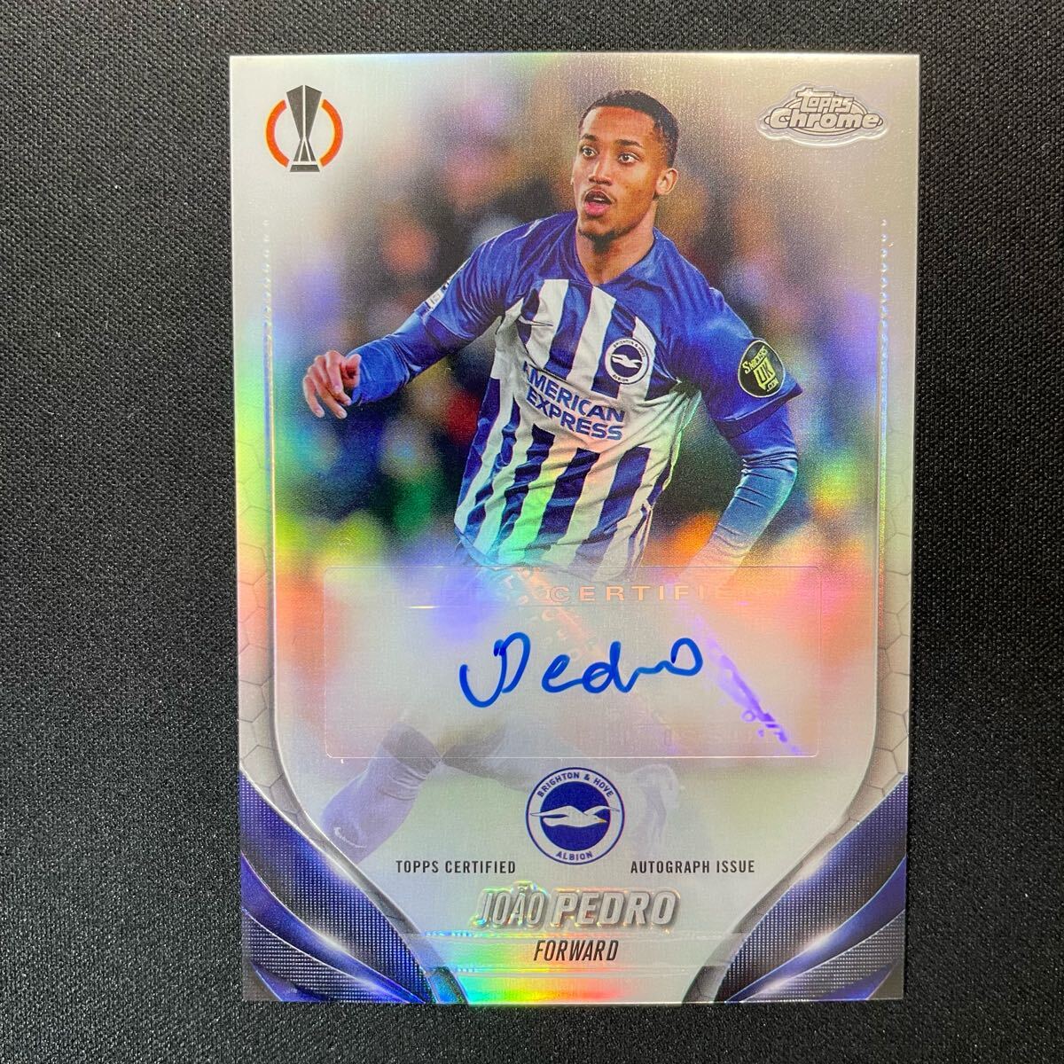 2023-24 Topps Chrome UEFA Joao Pedro Auto Brighton 直筆 2023-24 Topps Chrome UEFA Joao Pedro Auto Brighton 直筆