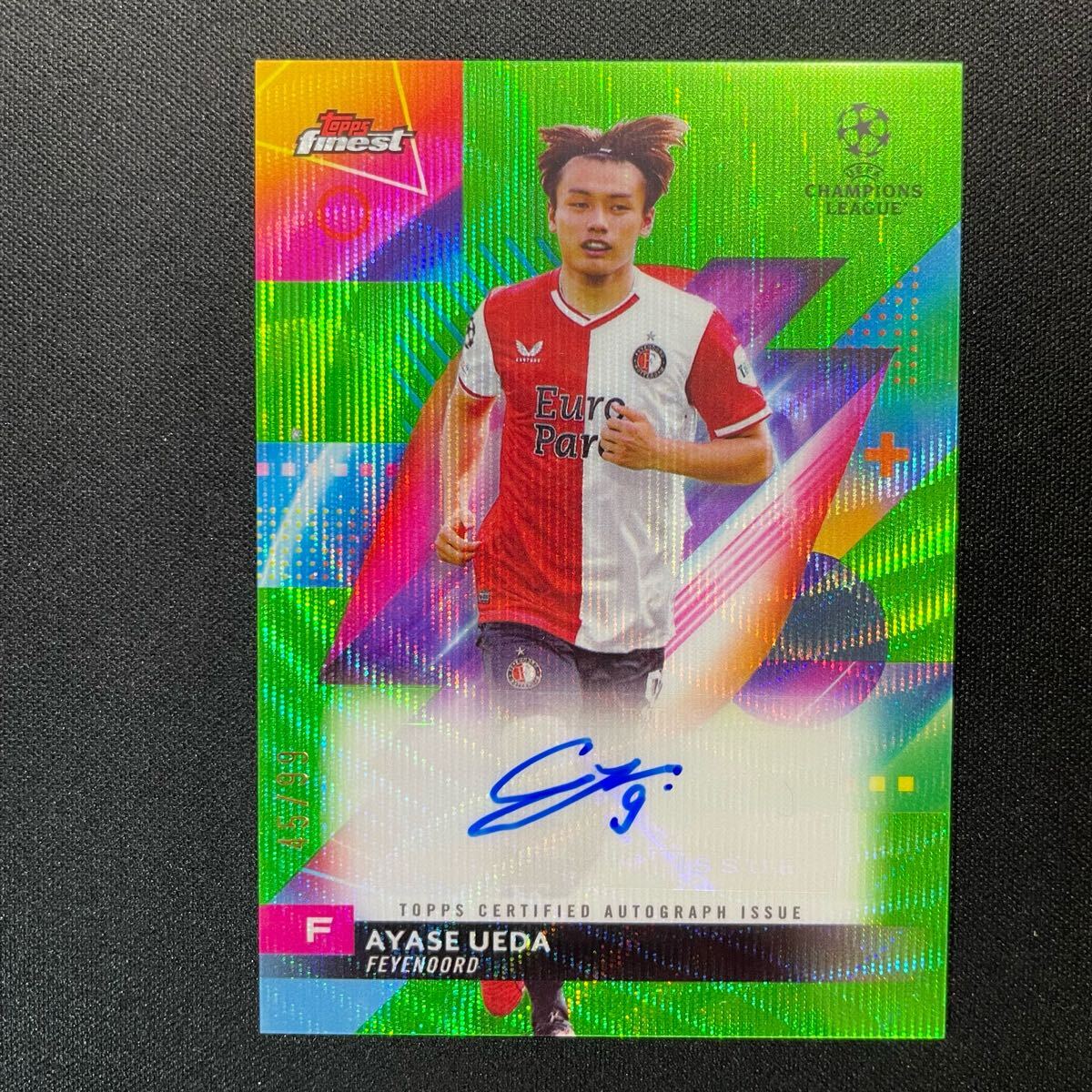 2023-24 Topps Finest UEFA Ayase Ueda Auto Feyenoord /99 直筆