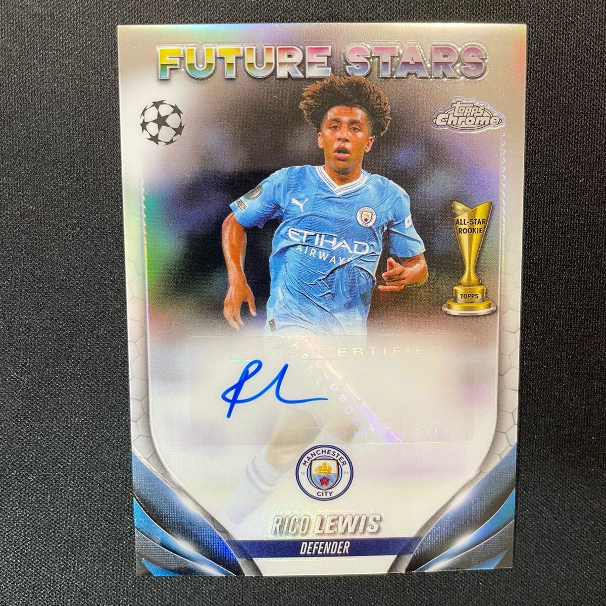 2023-24 Topps Chrome UEFA Rico Lewis Auto Manchester City