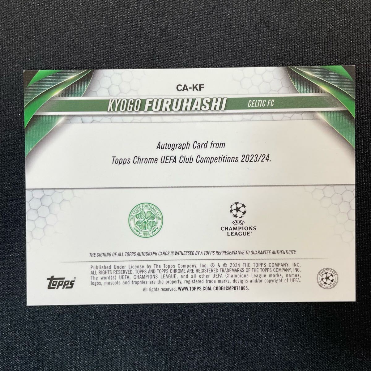 2023-24 Topps Chrome UEFA Kyogo Furuhashi Auto Celtic /299 2023-24 Topps Chrome UEFA Kyogo Furuhashi Auto Celtic /299