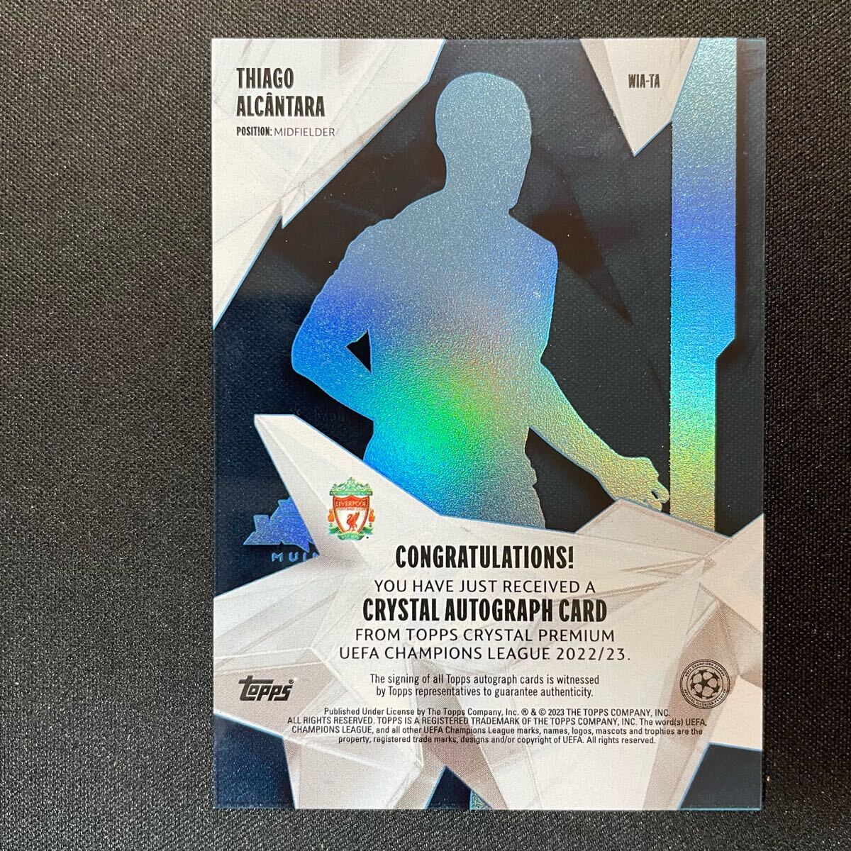 2022-23 Topps Crystal Premium UEFA Thiago Alcantara Auto 2022-23 Topps Crystal Premium UEFA Thiago Alcantara Auto