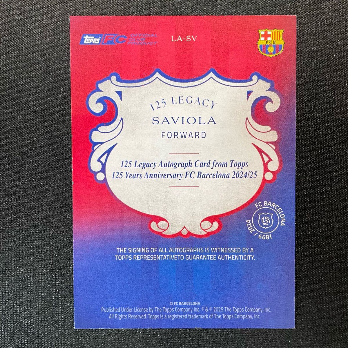 2024-25 Topps Barcelona 125 Years Team Set Javier Saviola 2024-25 Topps Barcelona 125 Years Team Set Javier Saviola