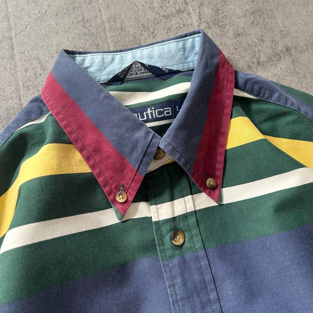 90年代 NAUTICA ノーティカ 長袖 ボタンダウンシャツ マルチ 90年代 NAUTICA ノーティカ 長袖 ボタンダウンシャツ マルチ