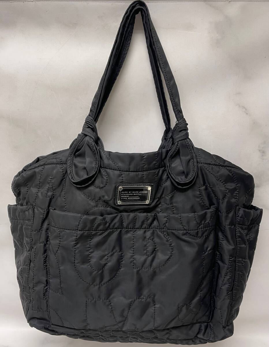 中古 MARC BY MARC JACOBS マークバイマークジェイコブス M3PE045 ブラック 2WAY トート ロゴキルティ ナイロン