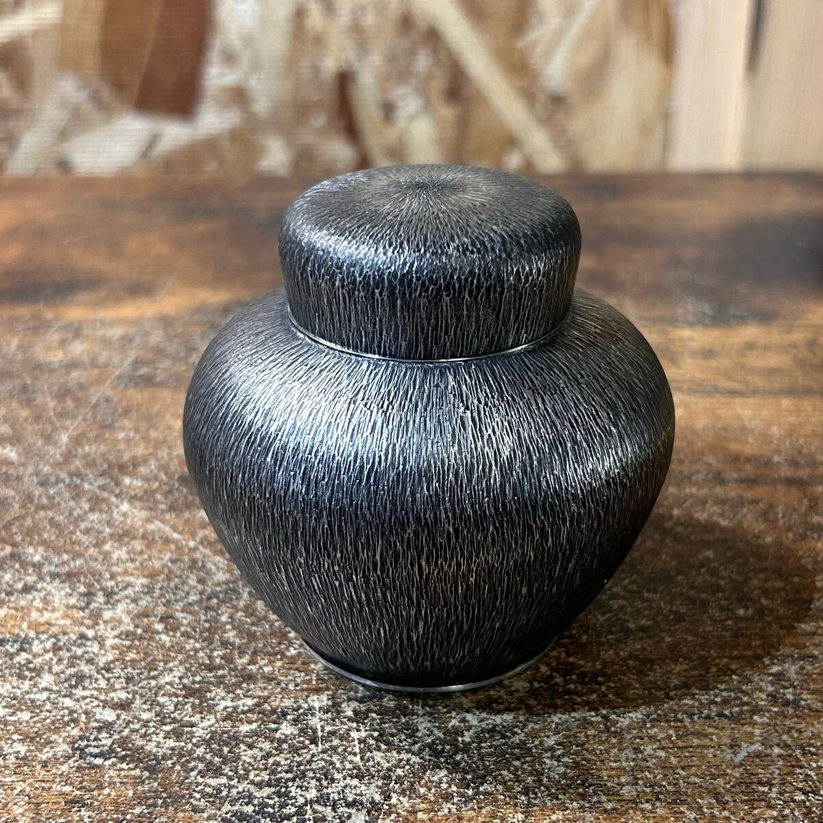 旧家 蔵出し 錫製 茶壺 本錫 錫半 茶道具 茶入 茶器 煎茶道具 旧家 蔵出し 錫製 茶壺 本錫 錫半 茶道具 茶入 茶器 煎茶道具