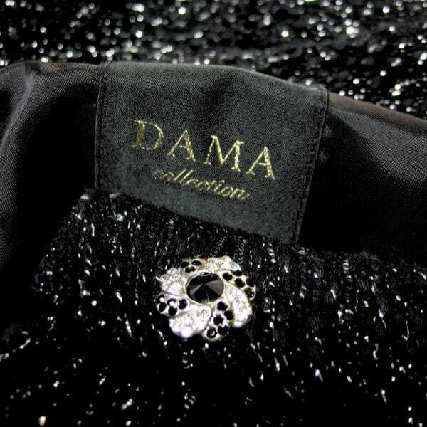 美品/ダーマコレクション DAMA collection ツイードジャケット 表記 11号 L 40号 相当 古着 黒 ブラック レディース 秋 冬 綿混 単品 ラメ_画像5