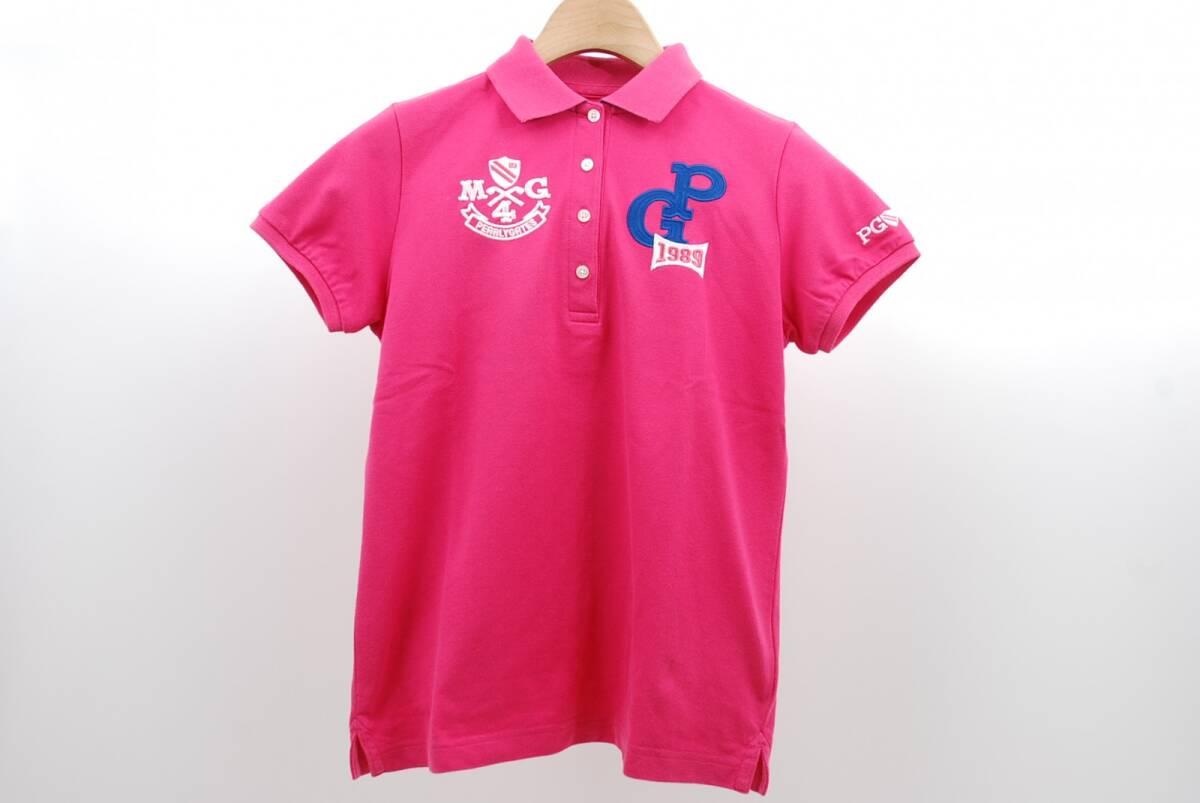 coco 中古【値下げ】 パーリーゲイツ PEARLY GATES レディース 半袖ポロシャツ 0(S) 濃ピンク レターパックプラス発送可 52737