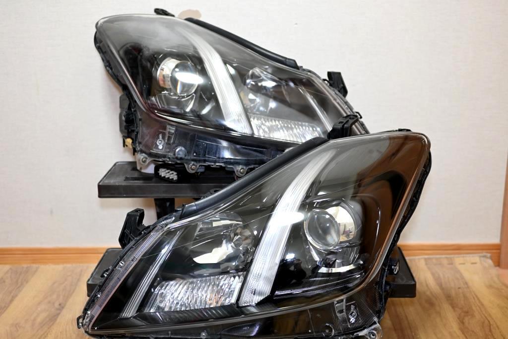 黄ばみ無し GRS200 GRS202 GWS204 200系 クラウン アスリート アニバーサリー仕様 HID ヘッドライト 左右 セット ⑥ ブラック 30-341