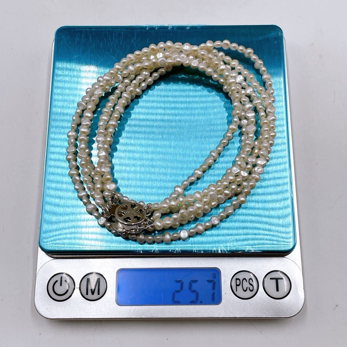 3連】真珠 43cm ホワイト ネックレス アクセサリー SILVER pearl 3連】真珠 43cm ホワイト ネックレス アクセサリー SILVER pearl