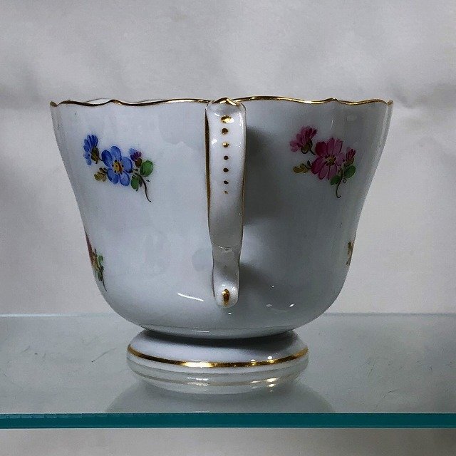 マイセン MEISSEN 散らし小花 スキャタードフラワー 白色 ホワイト カップ&ソーサー 1客 E104-16