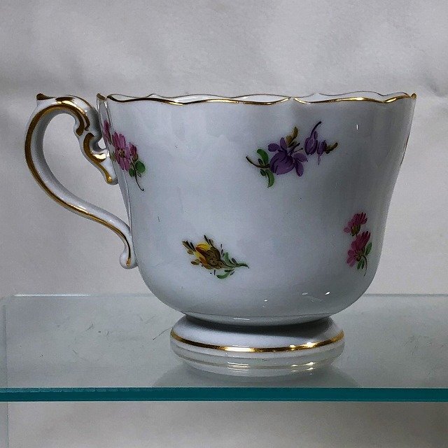 マイセン MEISSEN 散らし小花 スキャタードフラワー 白色 ホワイト カップ&ソーサー 1客 E104-16