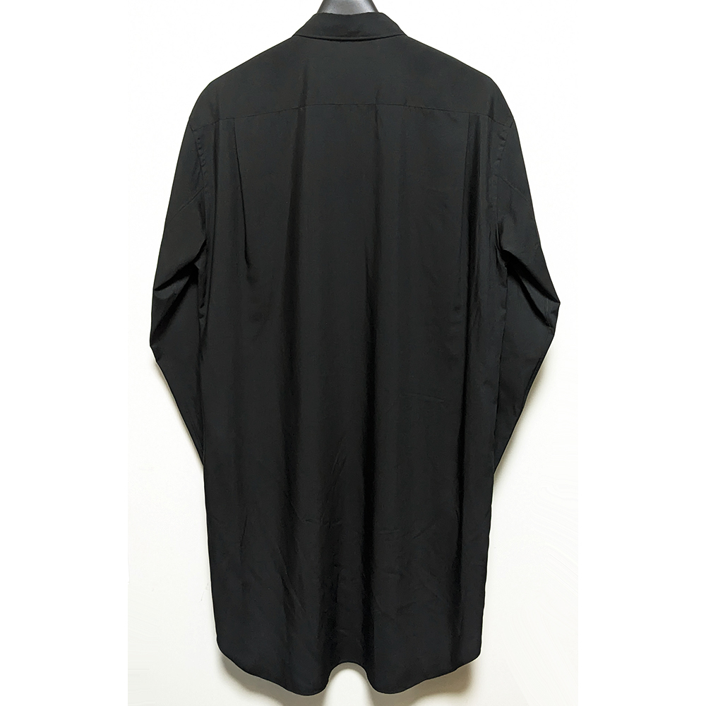 COMME des GARCONS HOMME PLUS 24SS リーフ裝飾ポリセミロングシャツ L 新品 定価7萬円 エステル コムデギャルソンオムプリュス