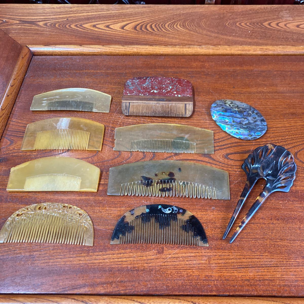 35 作家物 本鼈甲 べっ甲 金蒔絵 櫛 くし 簪 かんざし