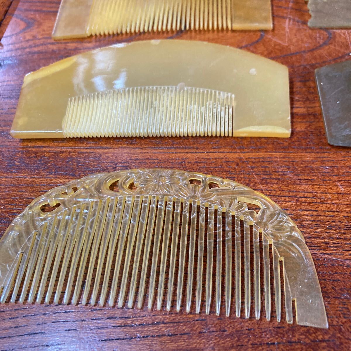 本鼈甲 櫛 かんざし 簪 金蒔絵 在銘 120 白甲 べっ甲