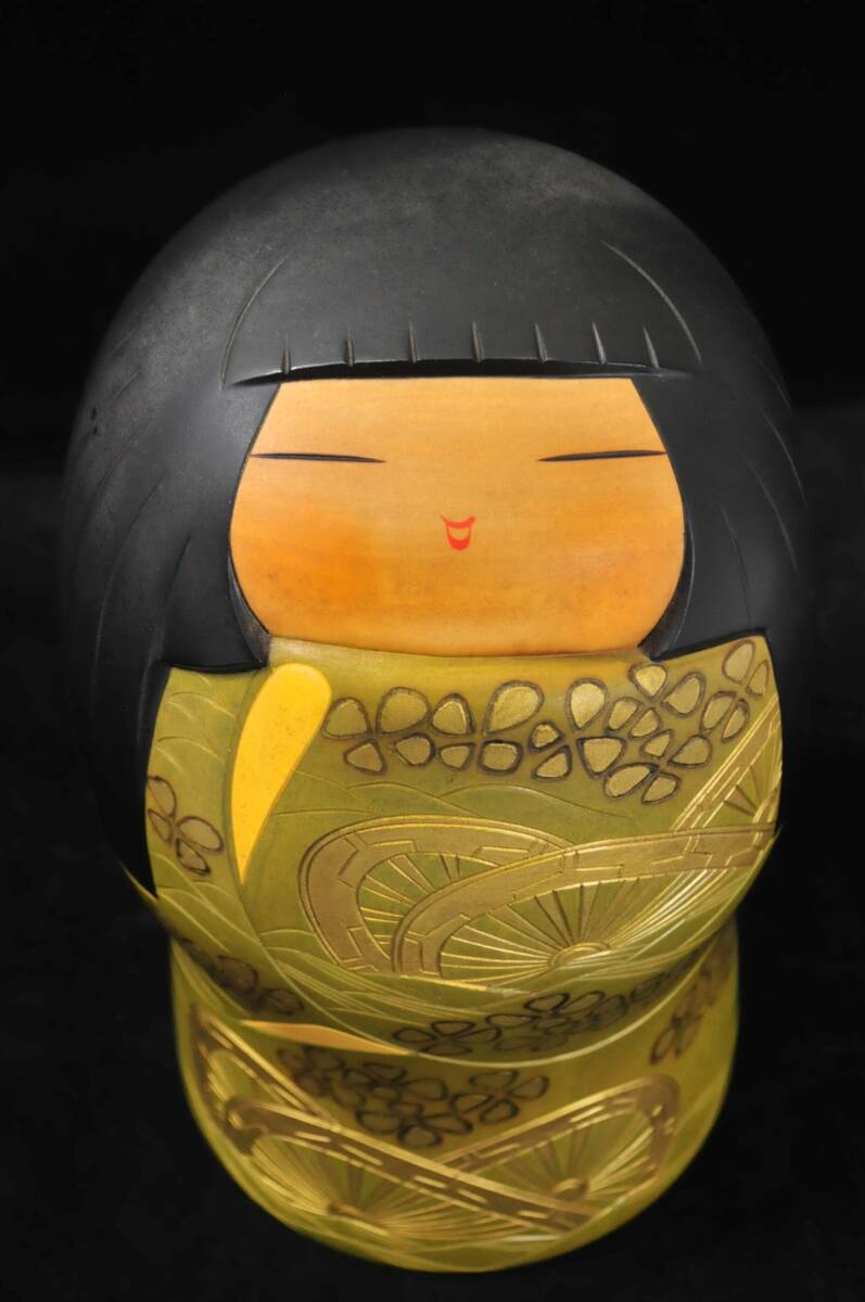 真作】 吉田多加志 創作こけし 『たまゆら』 高さ:25cm 箱無 真作】 吉田多加志 創作こけし 『たまゆら』 高さ:25cm 箱無