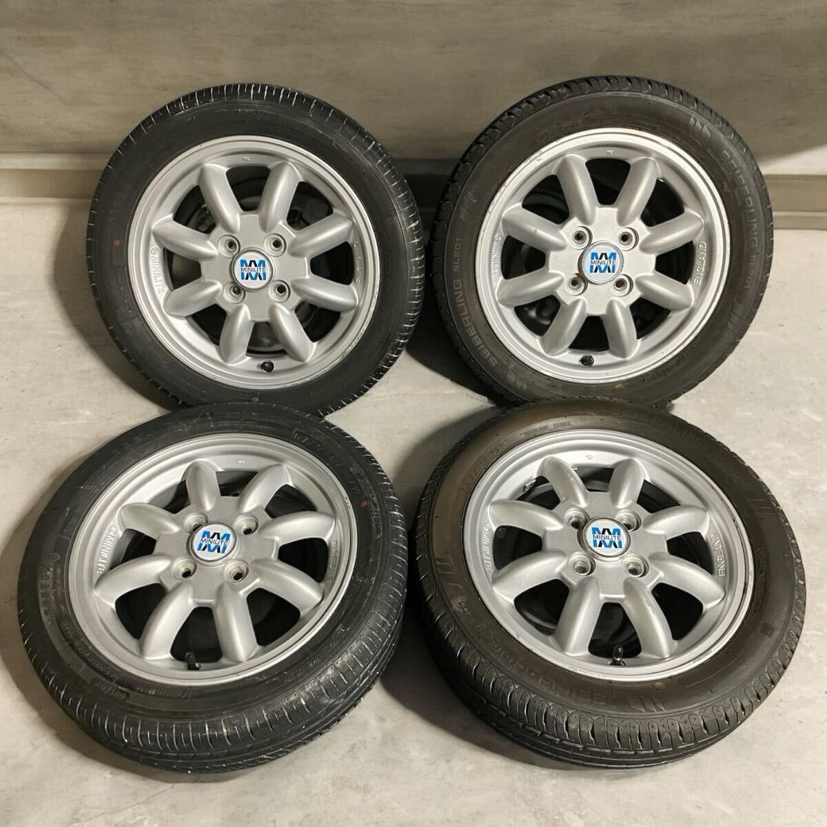 ミニライト 165/55R14 4.5J+45 4穴 PCD100 純正 14インチ アルミ ミニライト 165/55R14 4.5J+45 4穴 PCD100 純正 14インチ アルミ