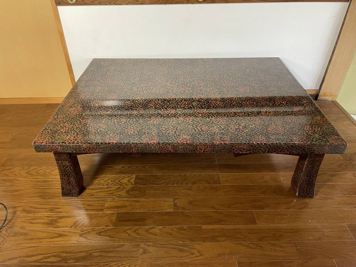 日本伝統工芸 津軽塗 唐塗 座卓 テーブル 大きさ:121㎝×91㎝×高 日本伝統工芸 津軽塗 唐塗 座卓 テーブル 大きさ:121㎝×91㎝×高