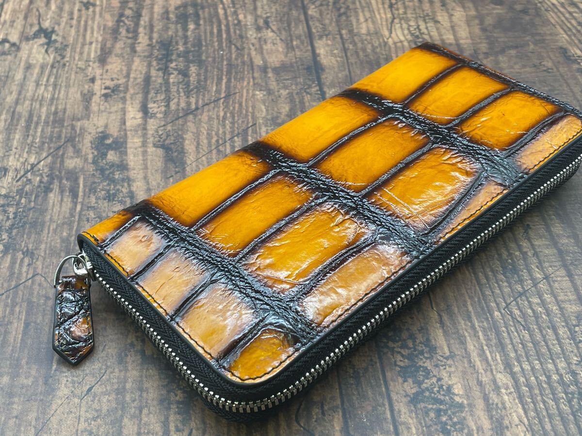 1円 極上品 シャム 鰐 手染めクロコダイル パティーヌ ラウンド 1円 極上品 シャム 鰐 手染めクロコダイル パティーヌ ラウンド