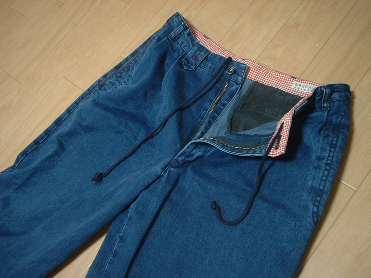 高級Papasデニムトラウザーズパンツ50(L)インディゴスラックス 高級Papasデニムトラウザーズパンツ50(L)インディゴスラックス