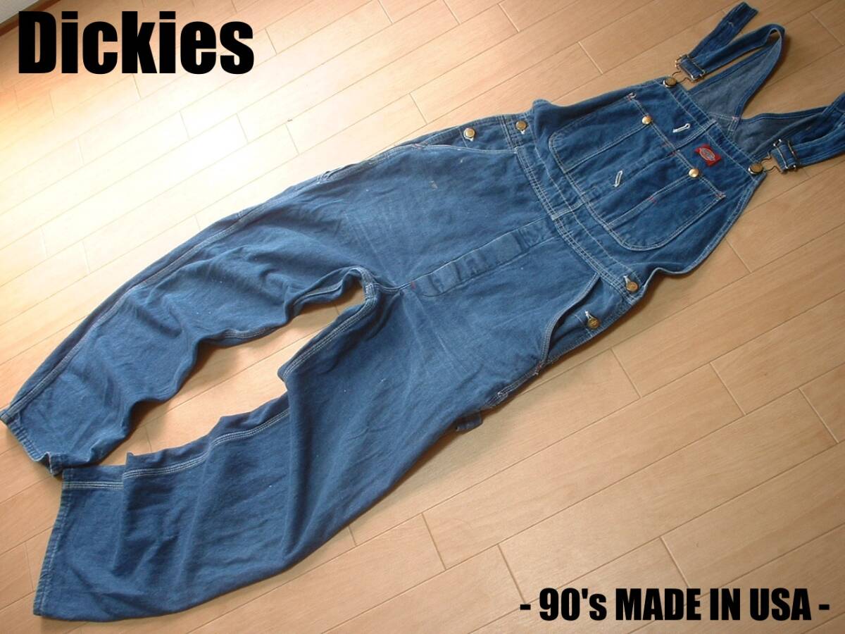90sビンテージDickiesインディゴデニムオーバーオール MADE IN 90sビンテージDickiesインディゴデニムオーバーオール MADE IN