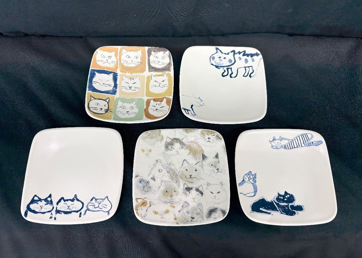 G57 美品 Manhattaner's マンハッタナーズ 皿 5枚セット 食器 猫 G57 美品 Manhattaner's マンハッタナーズ 皿 5枚セット 食器 猫