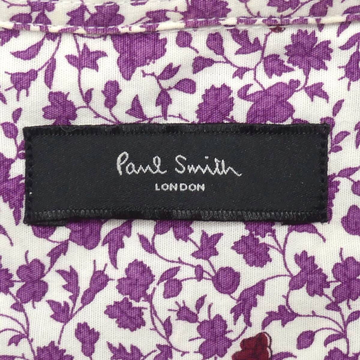 即決 Paul Smith LONDON メンズ M シャツ ポールスミス 紫 花柄 即決 Paul Smith LONDON メンズ M シャツ ポールスミス 紫 花柄