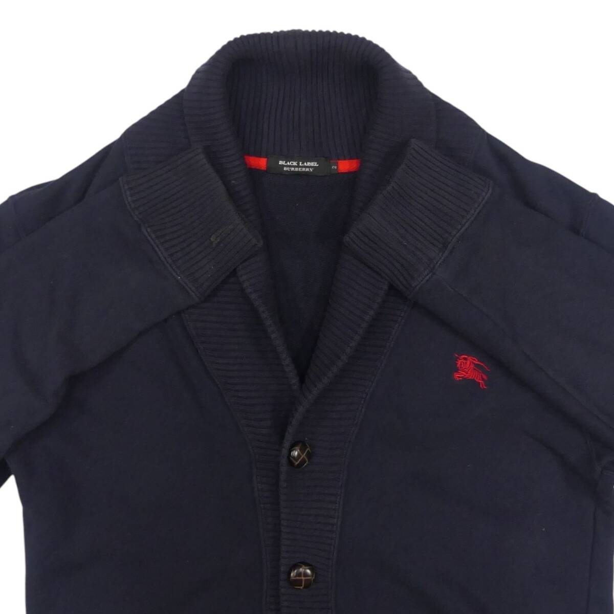 即決★BURBERRY BLACK LABEL★メンズ M 廃版 カーディガン ニット セーター バーバリーブラックレーベル 2 紺 ネイビー 三陽商会_画像3