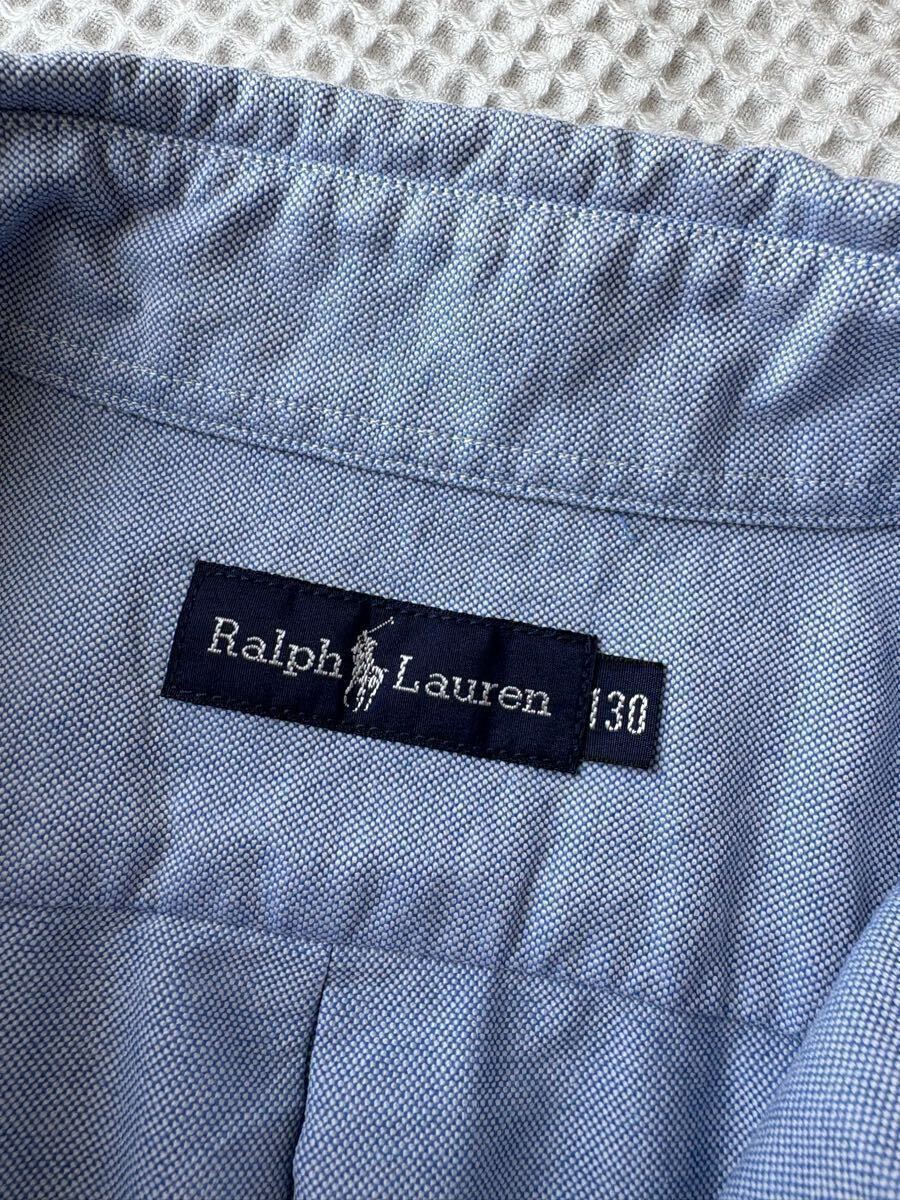 ラルフローレン RALPH LAUREN キッズ 半袖シャツ ボタンダウンシャツ 130㎝ ナイガイ ブルー