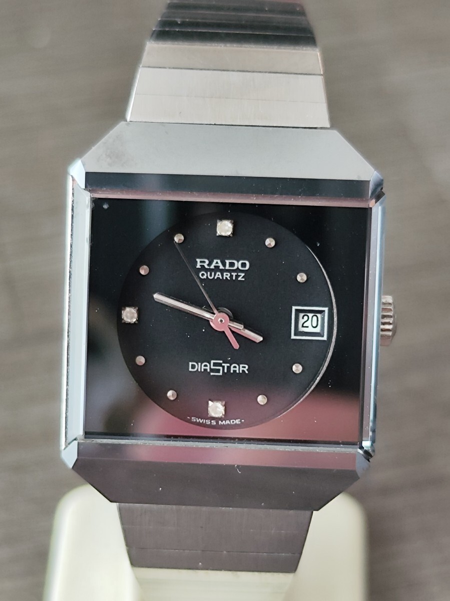 稼働品 RADO DIASTAR レディース腕時計 黒色文字盤 三針デイト 稼働品 RADO DIASTAR レディース腕時計 黒色文字盤 三針デイト