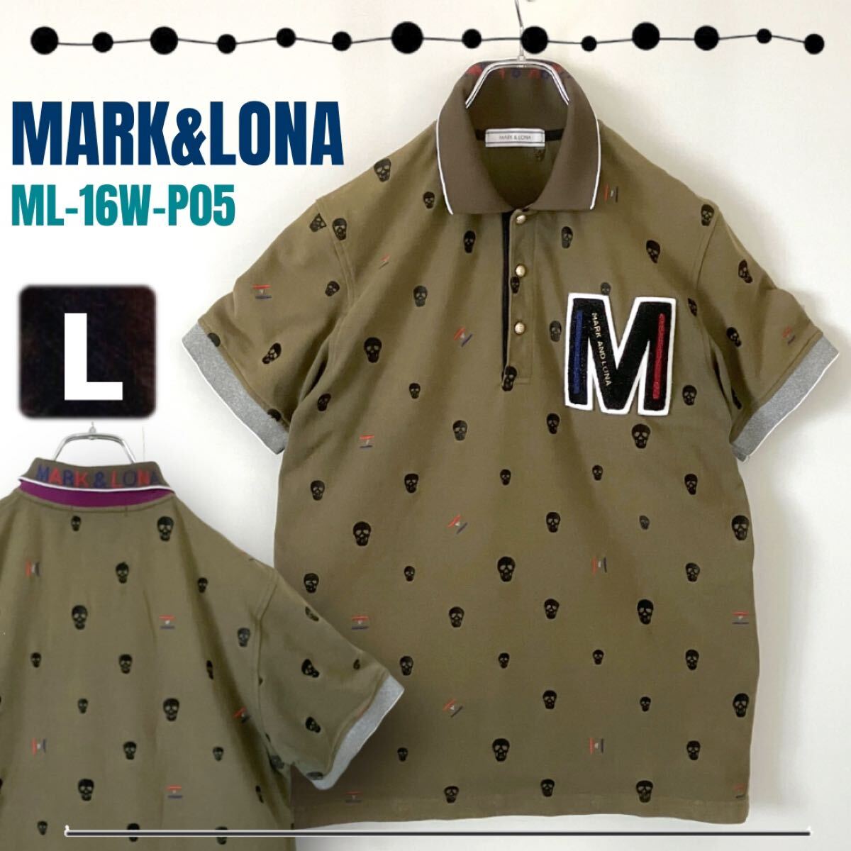 MARK&LONA/マークアンドロナ スカル刺繍/イニシャルMワッペン MARK&LONA/マークアンドロナ スカル刺繍/イニシャルMワッペン