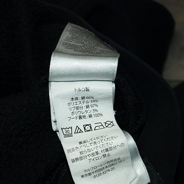 POLO RALPH LAUREN◇ポロ ラルフローレン?フーディー◇ボーイズS（8）140サイズ　ブラック　里起毛　美品