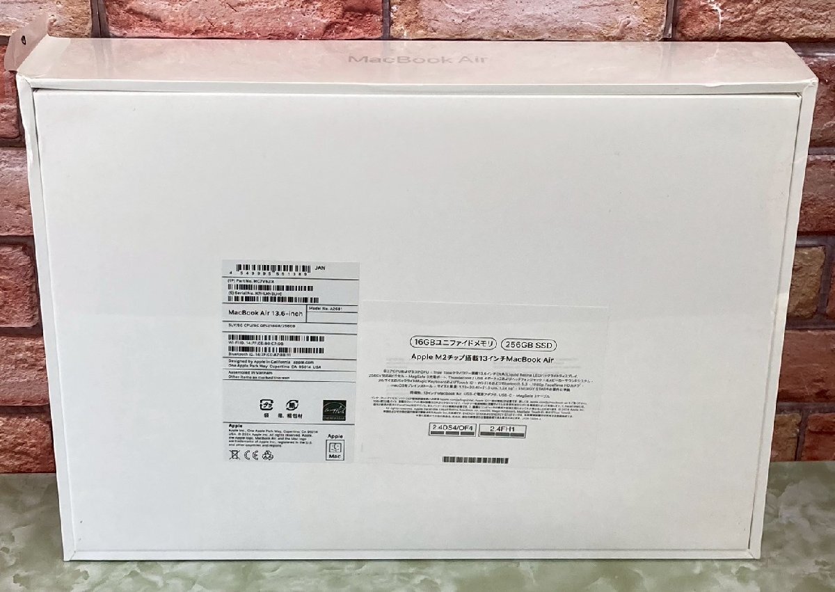 1円~ ○未開封 Apple MacBook Air / Apple M2 / メモリ 16GB 1円~ ○未開封 Apple MacBook Air / Apple M2 / メモリ 16GB