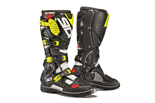 MXブーツ SIDI CROSSFIRE3 WH/BK/F.YL 8.5/42 (26.0~26.5) フラット モトクロス 正規(guī)輸入品
