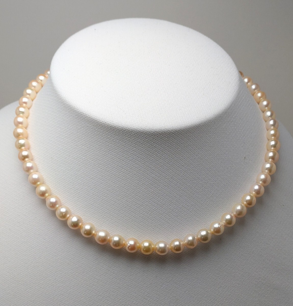 ∮真珠専門館∮ アコヤ真珠 6.5-7.0mm ネックレス ゴールド系 大特価（税込み価格）_画像1