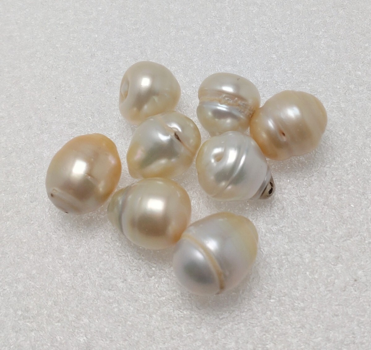 ∮真珠専門館∮ 白蝶真珠 無穴ルース 13mmUP 8個 ハネ品 大特価（税込み価格）_画像1
