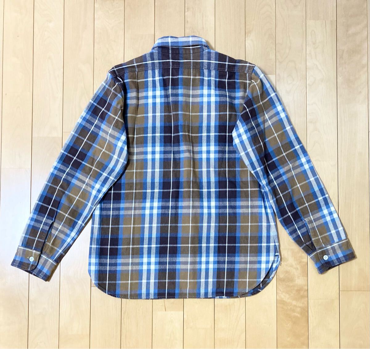 美品☆[WAREHOUSE] FLANNEL SHIRTS フランネルシャツ ネルシャツ L 16-16.5 日本制 ウエアハウス
