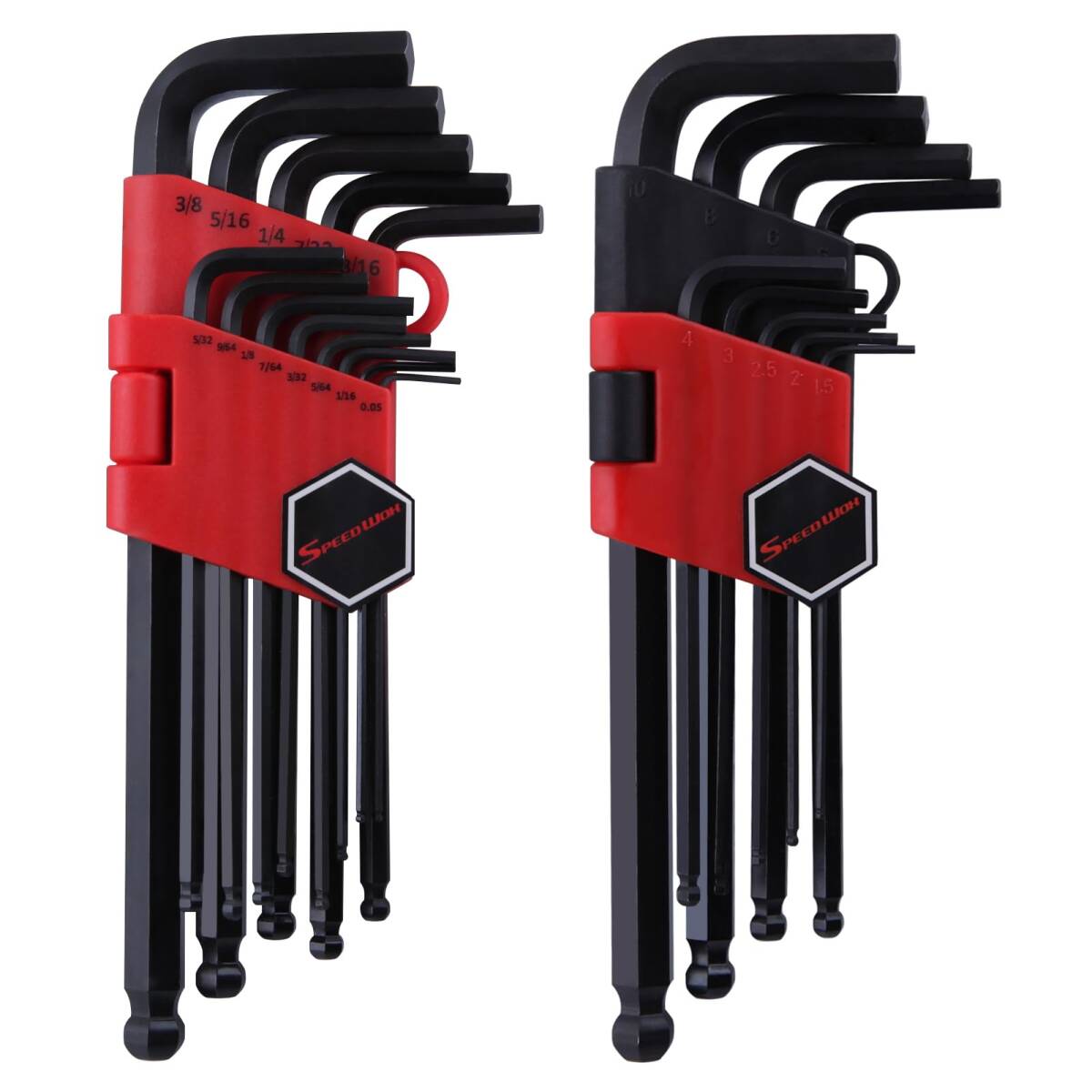 SPEEDWOX 22本組 ボールエンド六角レンチセット 工具 ボールポイント L型 インチ ヘックスレンチ 六角棒レンチセット ロング六角棒_画像1