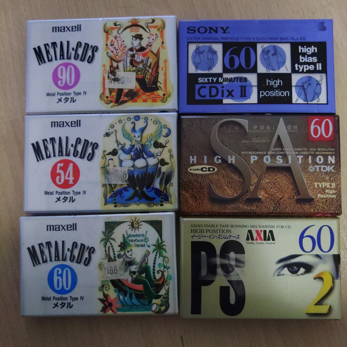 未開封カセットテープ SONY、MAXELL、TDK、AXIA 計6本(記録媒体 未開封カセットテープ SONY、MAXELL、TDK、AXIA 計6本(記録媒体