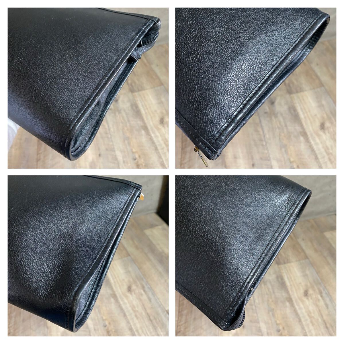 本物 イヴサンローラン YSL レザー クラッチバッグ ゴールド金具 本物 イヴサンローラン YSL レザー クラッチバッグ ゴールド金具